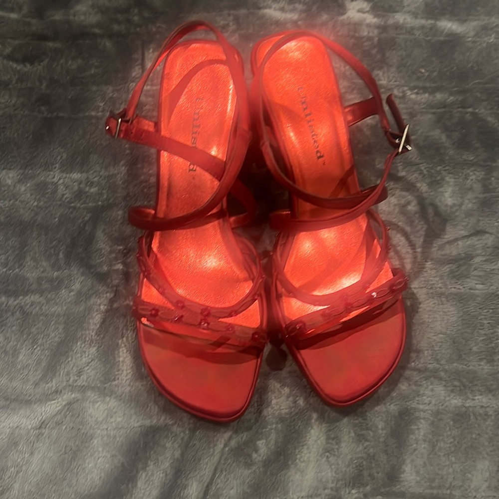 UnListed size 7 Dark Red Woman’s Platform Dress Sandals